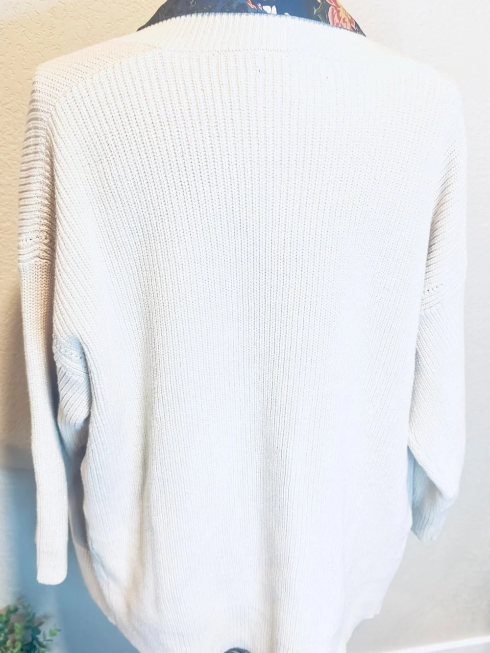 Banana Republic Oversized Cream Open-Front Knit Cardigan size Medium